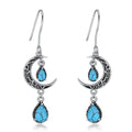 Crimson Moon Sterling Silver Drop Earrings