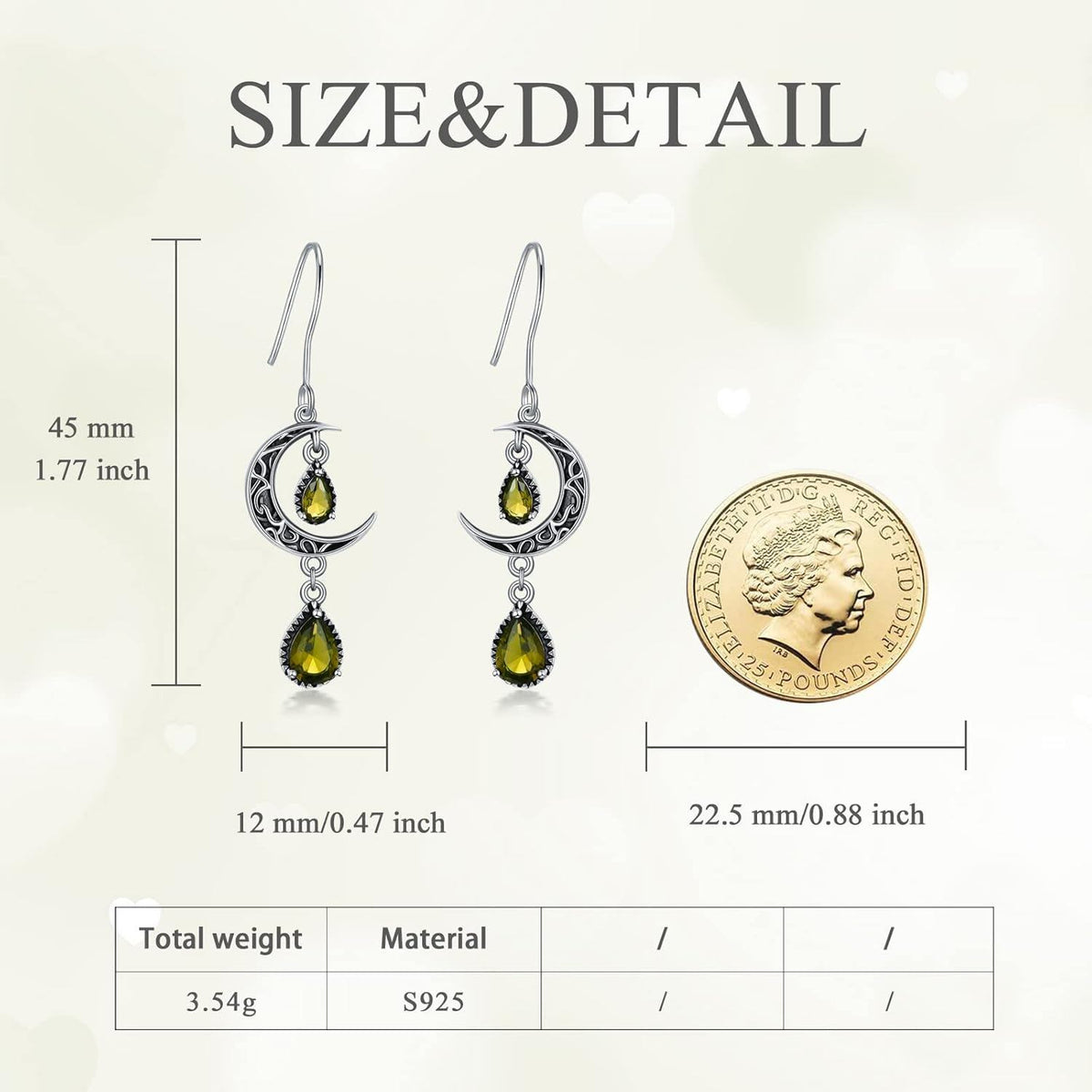 Crimson Moon Sterling Silver Drop Earrings