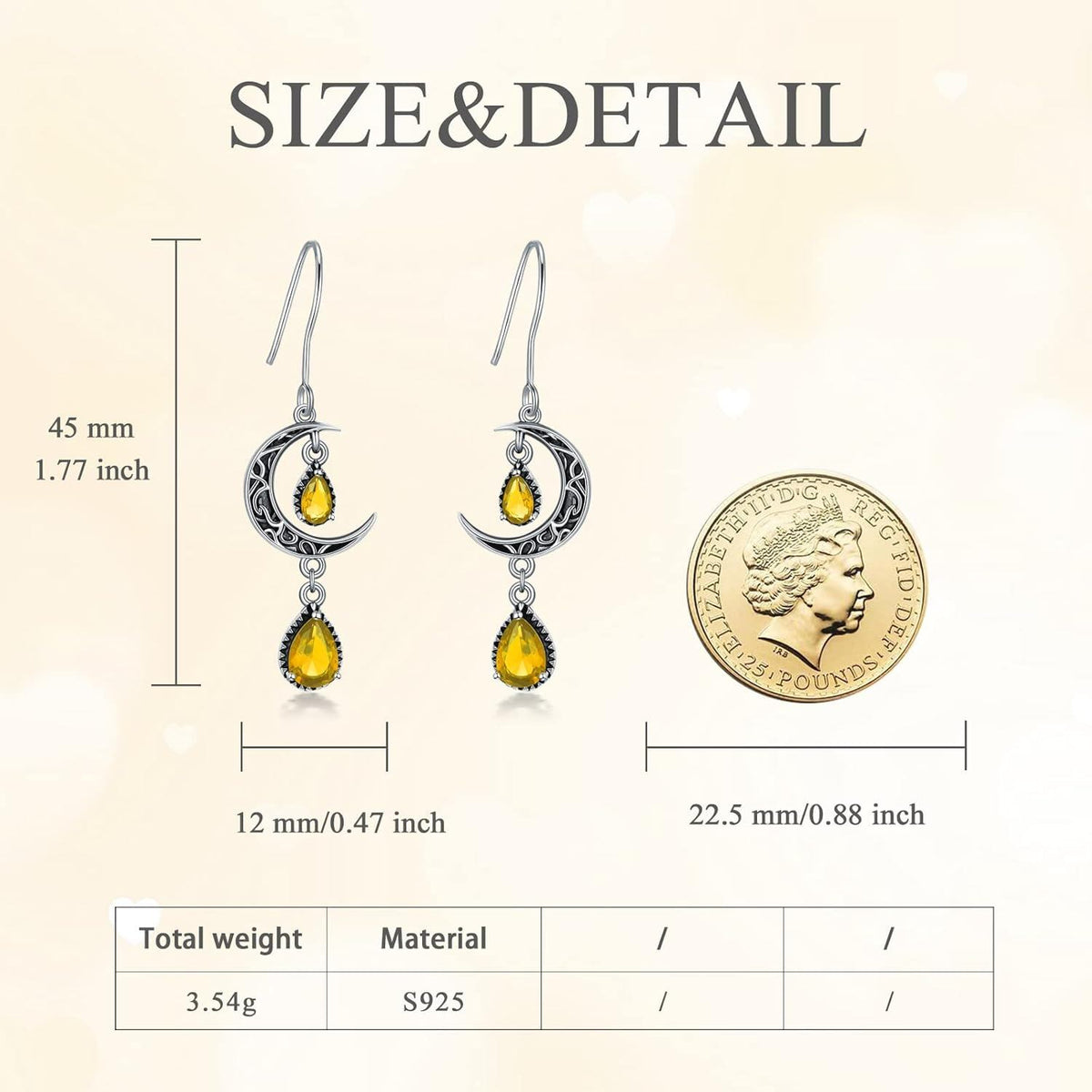 Crimson Moon Sterling Silver Drop Earrings
