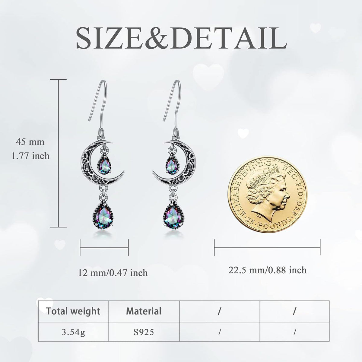 Crimson Moon Sterling Silver Drop Earrings