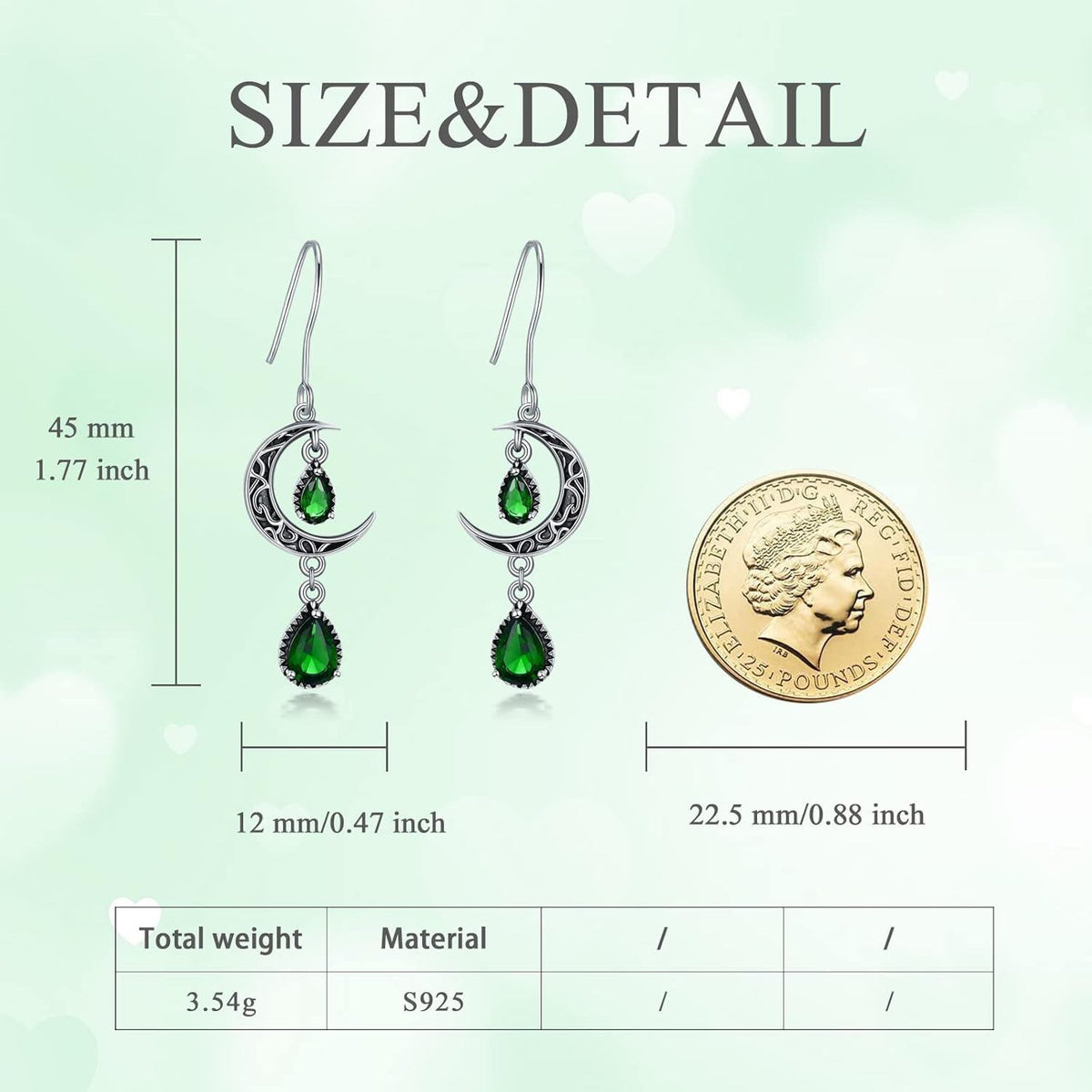 Crimson Moon Sterling Silver Drop Earrings