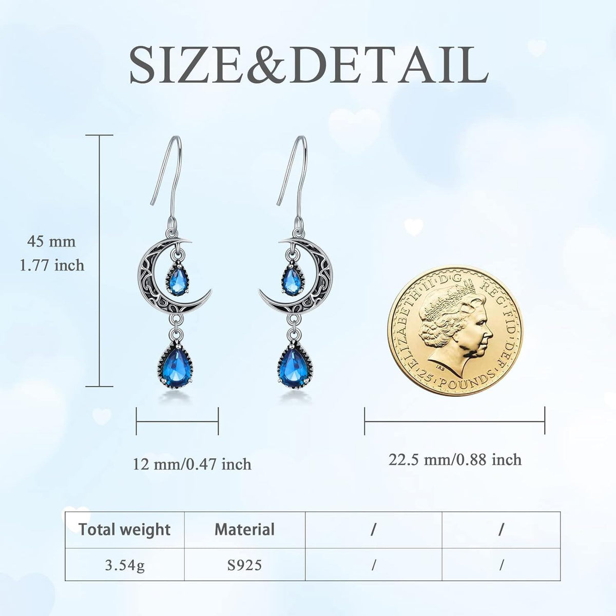 Crimson Moon Sterling Silver Drop Earrings