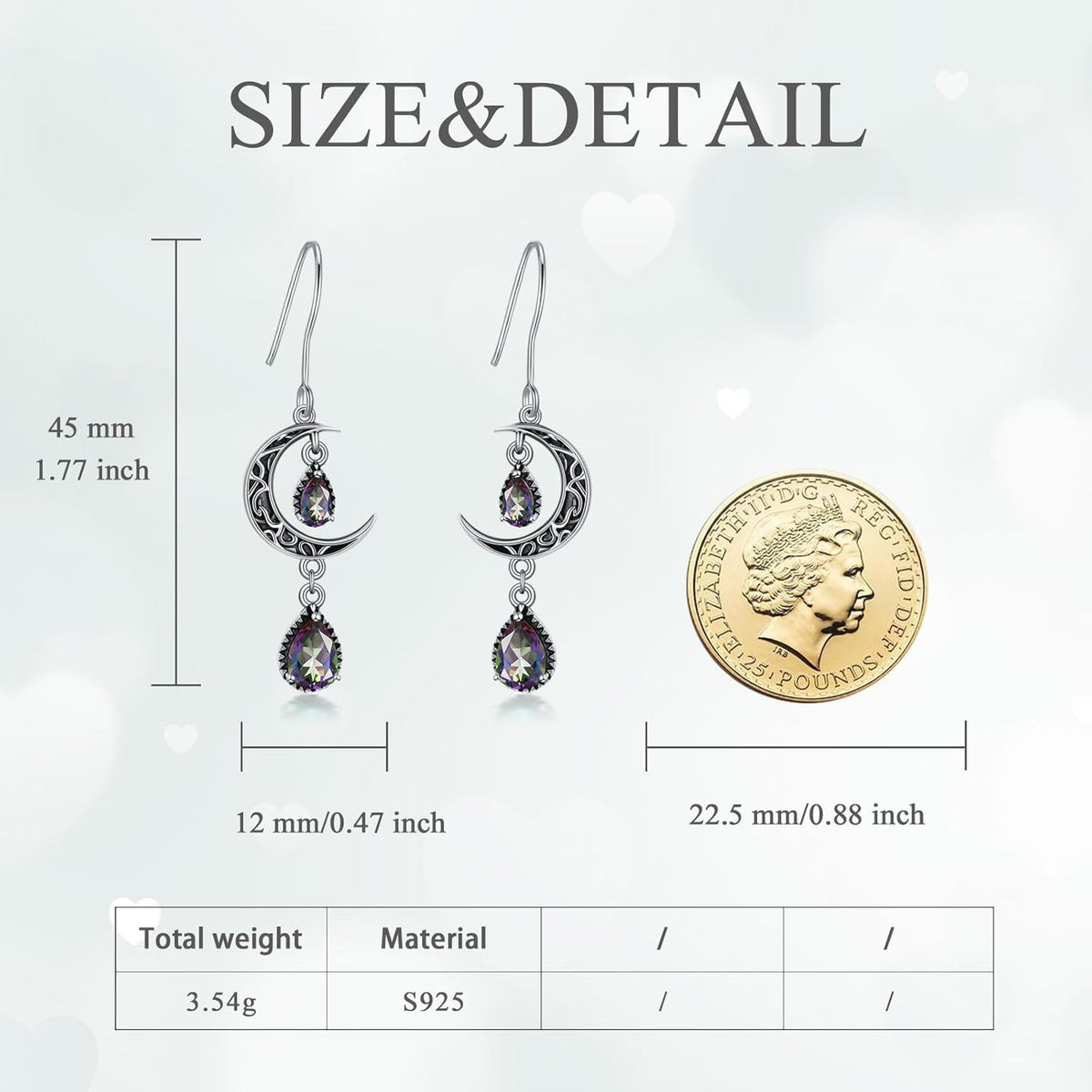 Crimson Moon Sterling Silver Drop Earrings