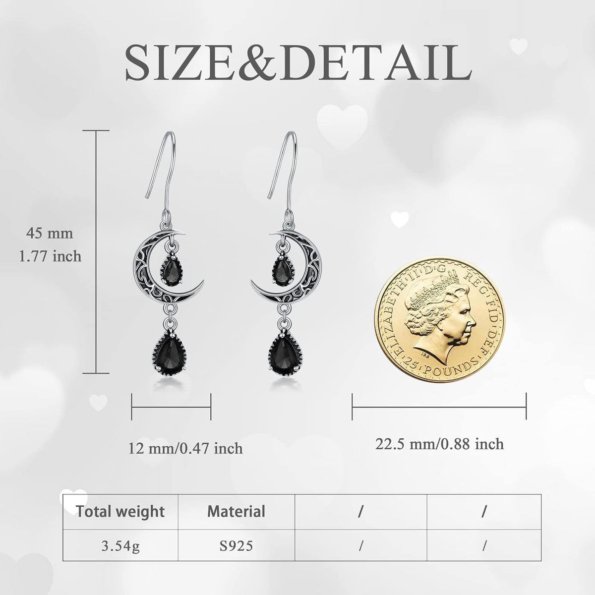 Crimson Moon Sterling Silver Drop Earrings